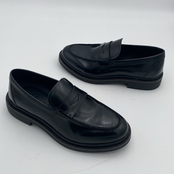 Zara Black Chunky penny Loafer shoe men 40 Y2K gothic retro casual event grandpa - Picture 13 of 15